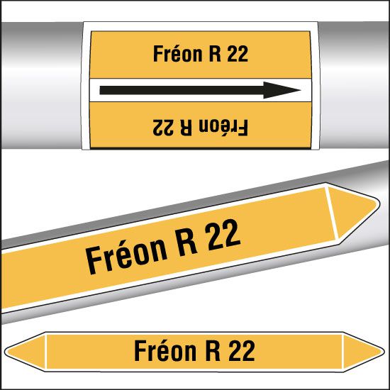 Marqueurs de tuyauterie CLP Fréon R 22
