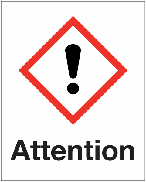 Planche étiquettes CLP Danger Attention