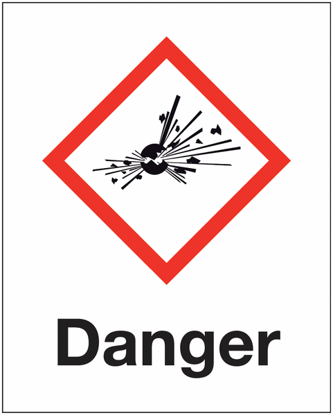 Planche étiquettes CLP Explosif Danger