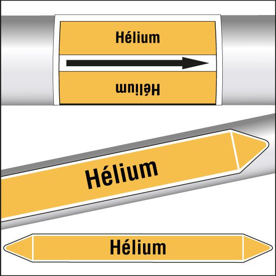 Marqueurs de tuyauterie CLP texte Hélium