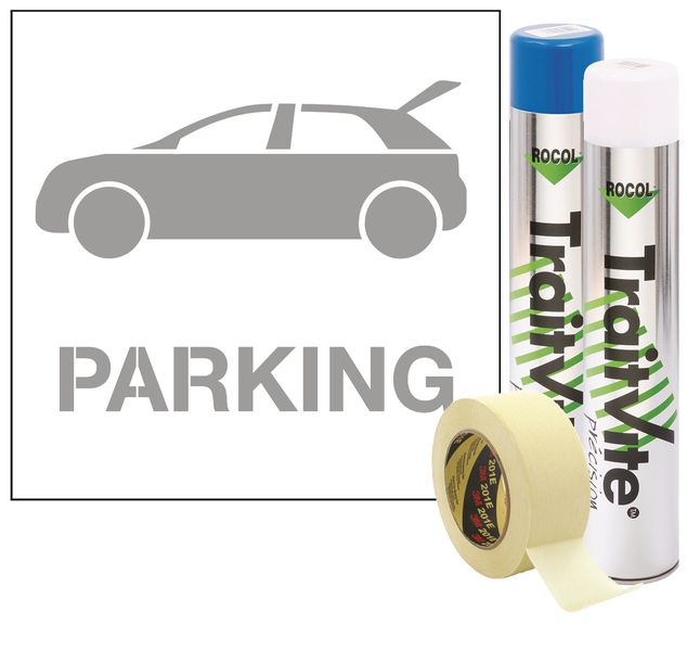 Kit Aérosols et Pochoir Parking drive