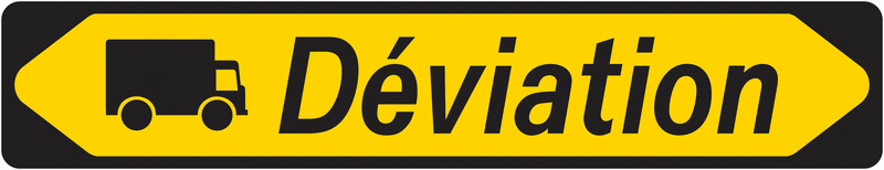 Panneau déviation Galva avec symbole et cache flèche