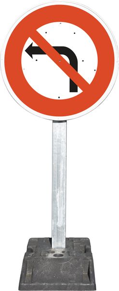 Kit d'intervention temporaire avec panneau Défense de tourner à gauche