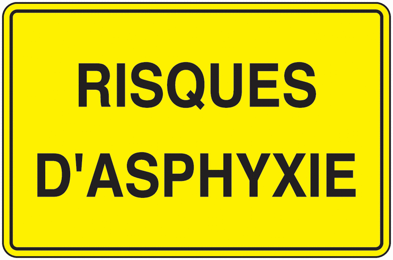 Panneau PVC texte Risques d'asphyxie