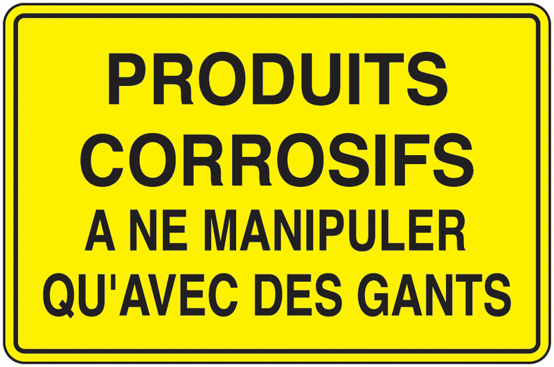 Panneau PVC Produits corrosifs Manipuler avec gants