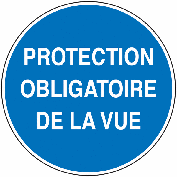 Panneau PVC Protection obligatoire de la vue texte seul