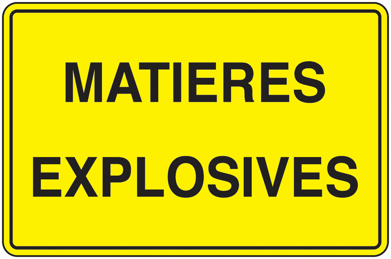 Panneau PVC Matières explosives