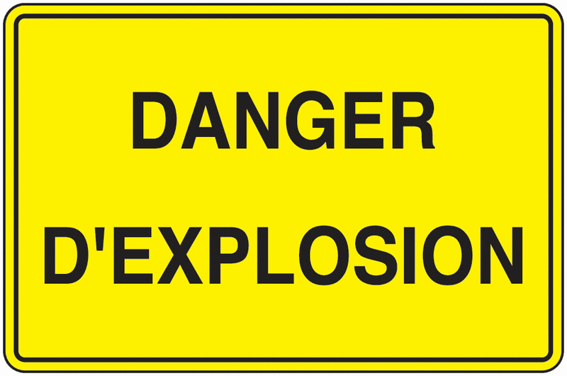 Panneau PVC Danger d'explosion