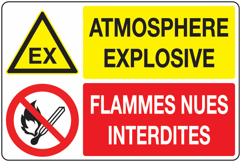 Panneau EX et Flammes nues interdites