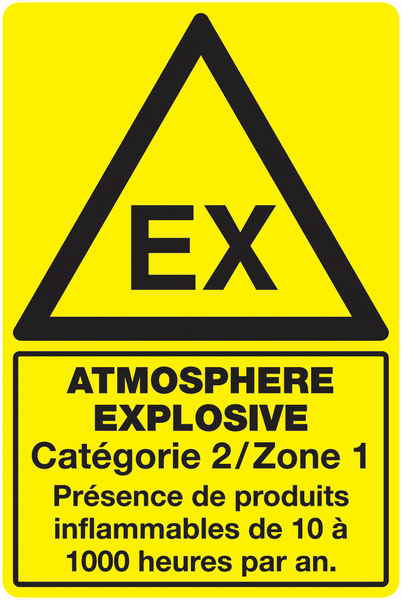 Panneau Atmosphère Explosive Zone 1