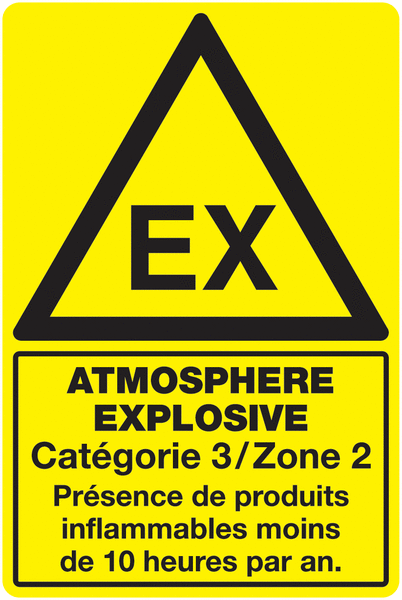 Panneau Atmosphère Explosive Zone 2