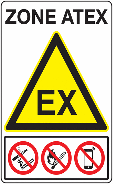 Panneaux Zone Atex avec interdictions