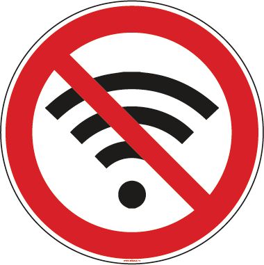 Panneau Connexion wifi interdite picto
