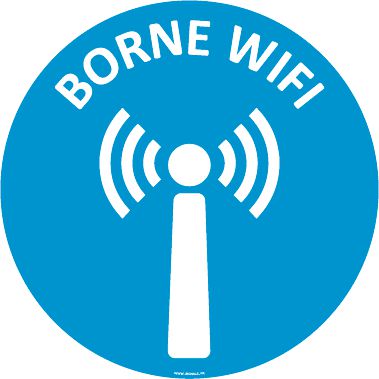 Panneaux Borne Wifi picto et texte