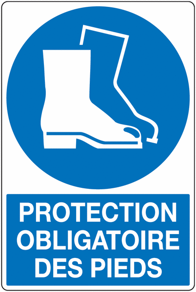 Panneau Alusign texte Protection obligatoire pieds