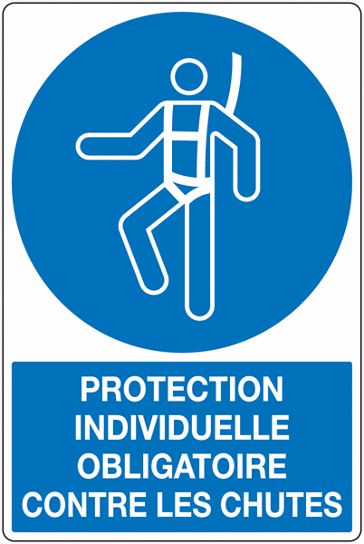 Panneau PVC Protection obligatoire contre les chutes
