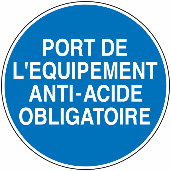 Panneau PVC Port de l'équipement anti-acide obligatoire