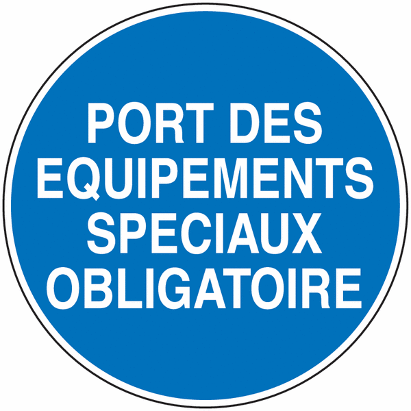 Panneau PVC Port des équipements spéciaux obligatoire