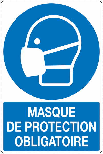 Panneau PVC Masque de protection obligatoire