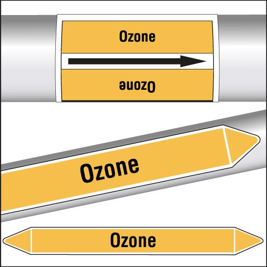 Marqueurs de tuyauterie CLP texte Ozone