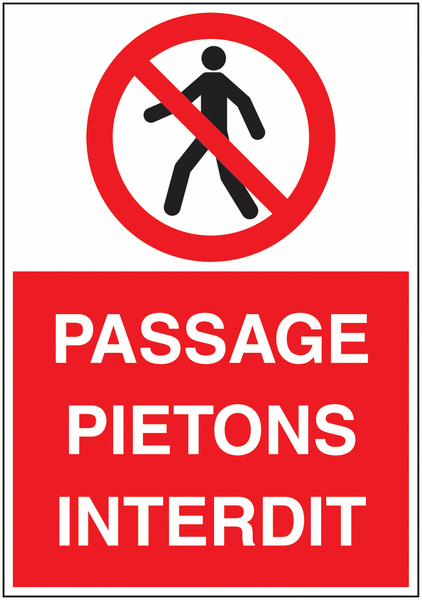 Panneau Ecopicto Passage piétons interdit