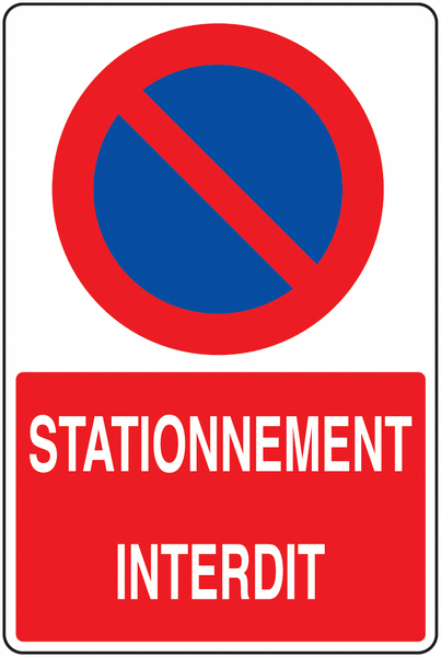 Panneau Alu/PVC/Alu Rétro Stationnement interdit