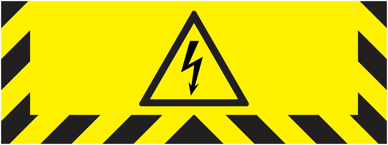 Autocollant marquage au sol Eclair danger électrique