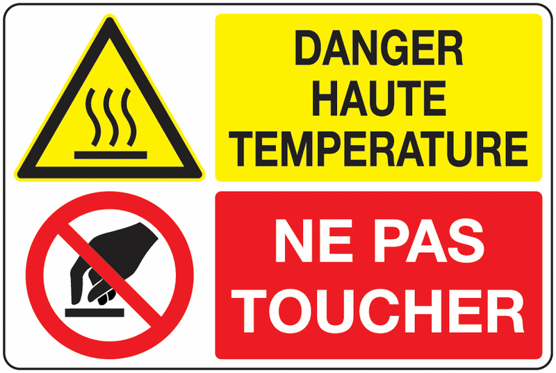 Panneaux PVC combinés Danger haute température