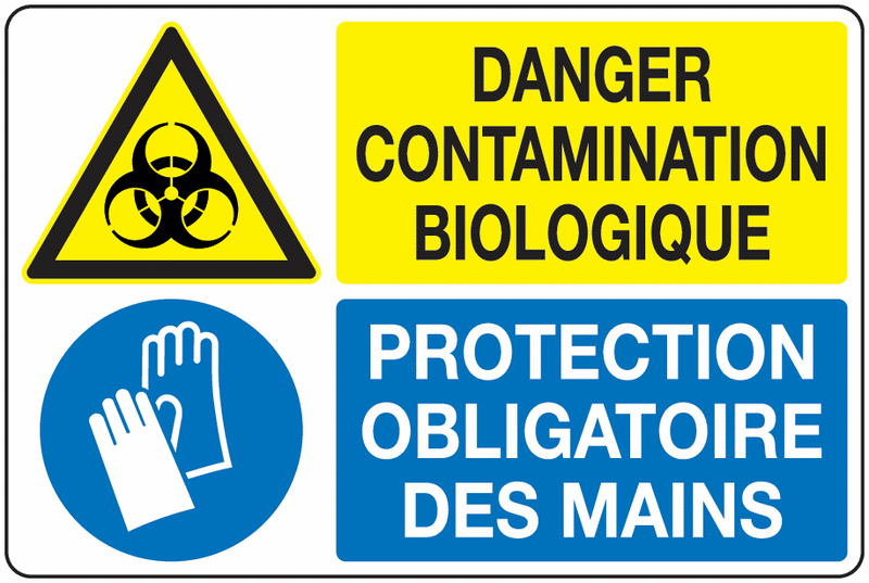 Panneaux PVC signaux combinés Danger contamination