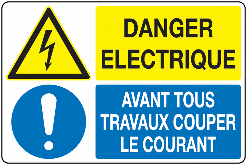 Panneau PVC Signaux associés Danger électrique E
