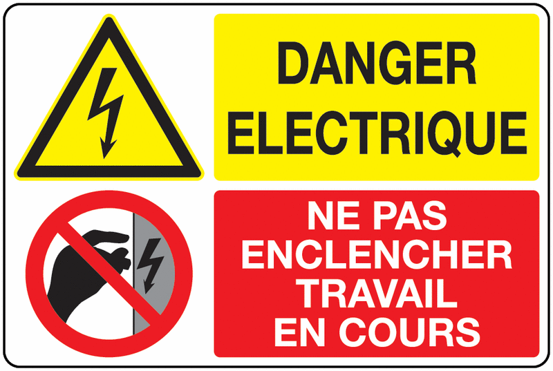 Panneau PVC Signaux associés Danger électrique F