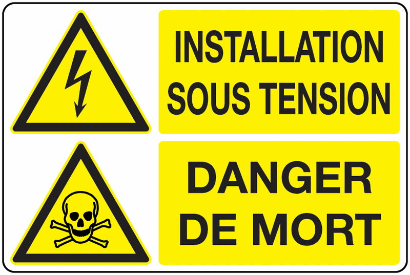 Panneau PVC Signaux associés Danger électrique G