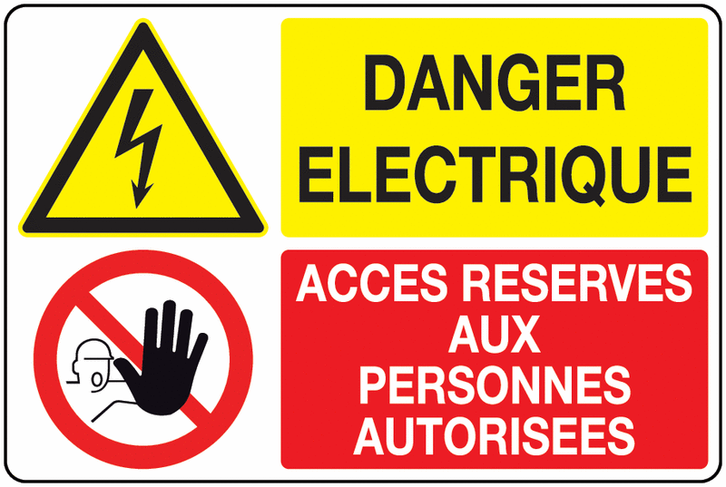 Panneau PVC Signaux associés Danger électrique
