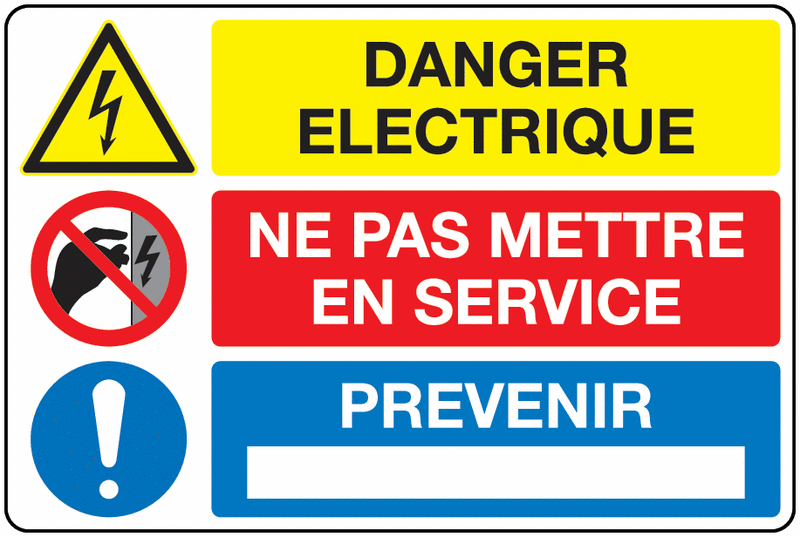 Panneau PVC Signaux associés Danger électrique I
