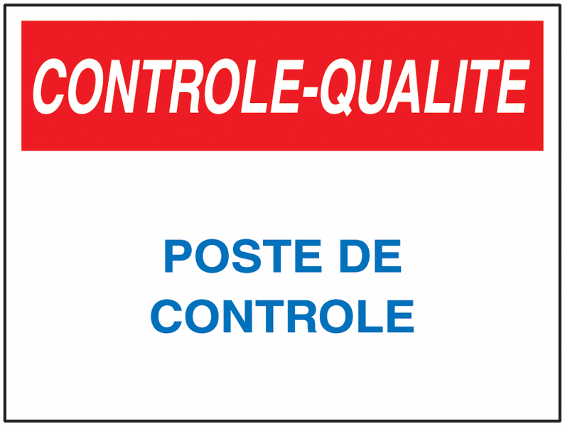 Panneau PVC Contrôle Qualité Poste de contrôle