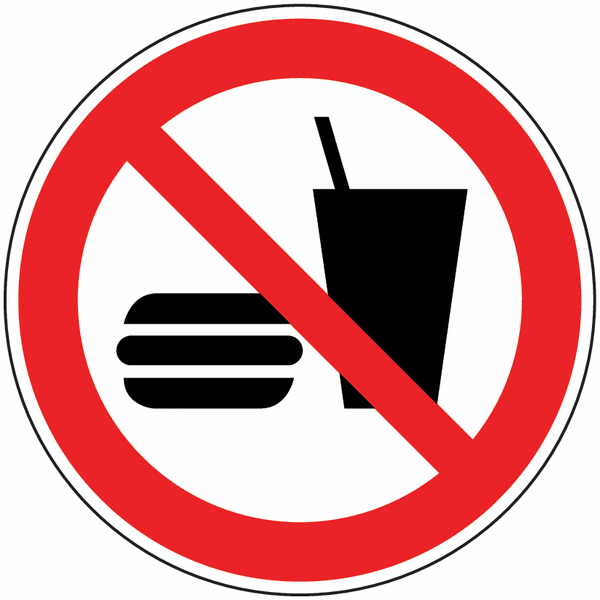 Panneau Interdiction de boire et manger