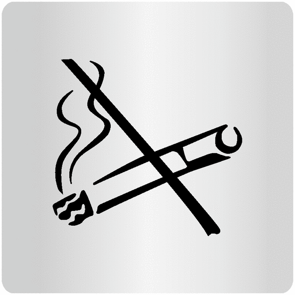 Plaque adhésive gravée 110x110 Interdit de fumer