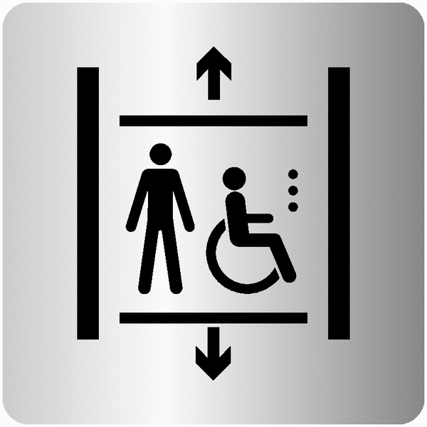Signalétique de porte ISO 7001 Ascenseur handicapé