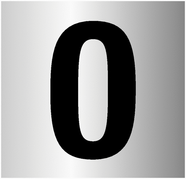 Plaque gravée carrée chiffre 0