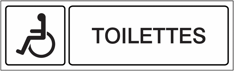 Plaque gravée Toilettes Handicapés + symbole