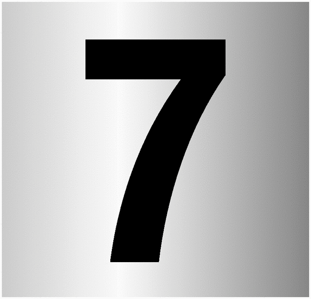 Plaque gravée carrée avec le chiffre 7