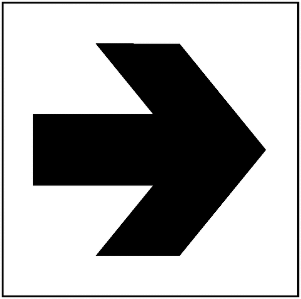 Plaque gravée carrée avec flèche vers droite ou gauche