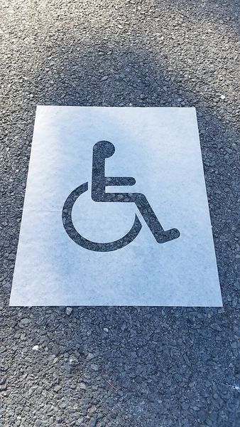 Pochoir Papier Handicapé pour marquage parking