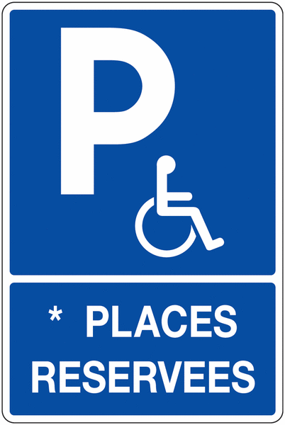 Panneau PVC Parking Places handicapés réservées
