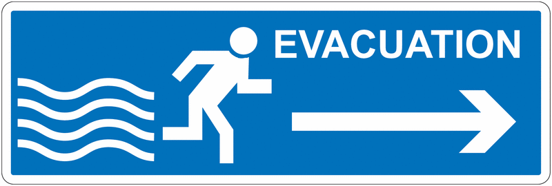 Panneau Indication du sens d'évacuation Flèche à droite