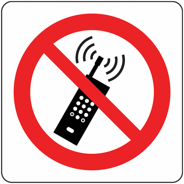 Plaque Plexi Téléphone portable interdit 150 x 150 mm
