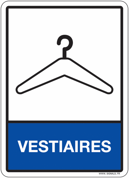 Plaque adhésive avec symbole Vestiaires