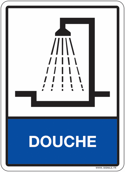 Plaque adhésive avec symbole Douche