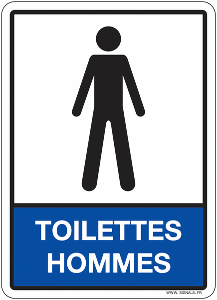 Plaque adhésive symbole Toilettes Hommes