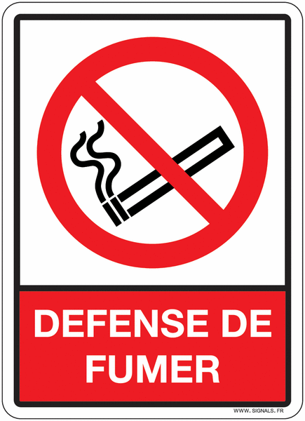 Plaque de porte picto et texte Défense de fumer